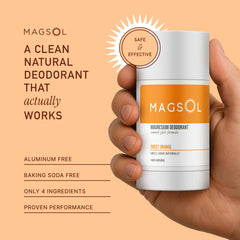 MagSol Sweet Orange fragrance delivers a refreshing, citrus-scented deodorant experience.