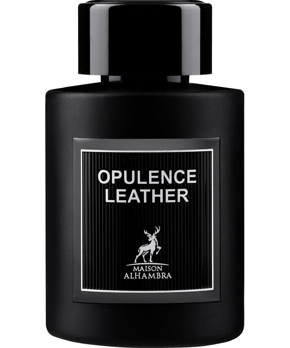Maison Alhambra Ámbar y Cuero bottle highlighting amber and leather tones for evenings