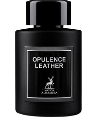 Maison Alhambra Ámbar y Cuero bottle highlighting amber and leather tones for evenings