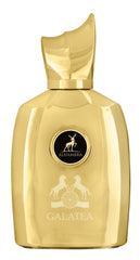 Maison Alhambra Galatea bottle-closeup reveals glass texture for premium presence.