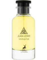 Maison Alhambra Jean Lowe Immortel bottle displays woody floral scent for men.