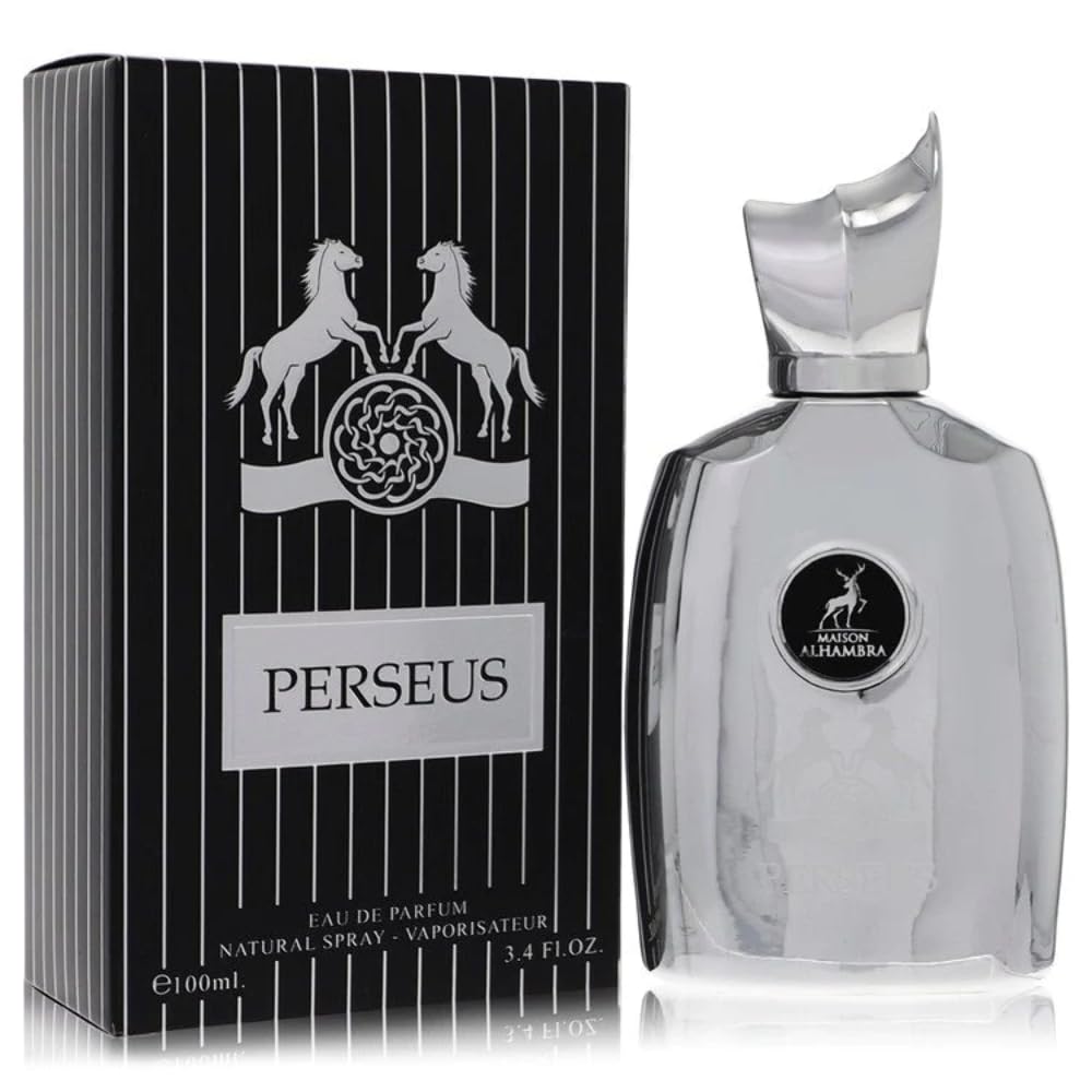 Maison Alhambra Perseus 3.4 EDP bottle close-up, ideal for sophisticated evening wear.