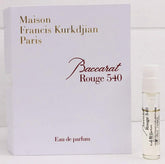 Maison Francis Kurkdjian Baccarat Rouge 540 vial spray close-up for luxury on-the-go fragrance