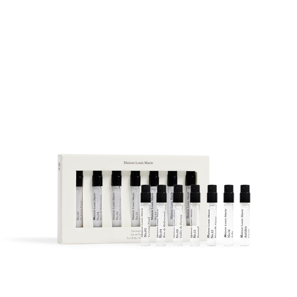 Maison Louis Marie discovery set Le Long Fond vial offers portable luxury fragrance.