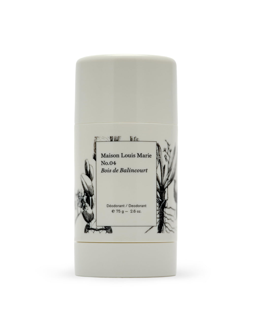 Maison Louis Marie No.04 deodorant stick close-up, aluminum-free protection for daily freshness.
