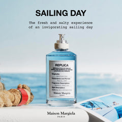 Maison Margiela Replica Sailing Day coriander-note close-up suggests bright, energizing mornings.