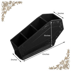 Maitys gothic wooden organizer in black keeps cosmetics tidy.