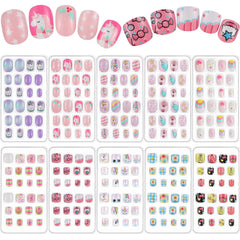 Maitys rainbow kids nails box set showing colorful styles for easy home nail art.