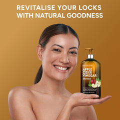 Majestic Pure Apple Cider Vinegar Shampoo ingredients label highlights natural, toxin-free formula.