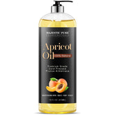 Majestic Pure Apricot Oil bottle for daily skin hydration and hair nourishment