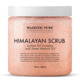 Majestic Pure Himalayan Salt Body Scrub with Lychee Oil tub - exfoliating texture for smooth skin