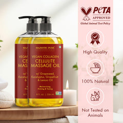 Majestic Pure open cap with oil drop demonstrating easy dispensing benefit