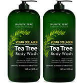 Majestic Pure Tea Tree Body Wash bottle front view for cleansing and refreshing skin.
