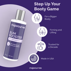Major Curves Bum Booster Cream texture being absorbed for quick, non-greasy finish.
