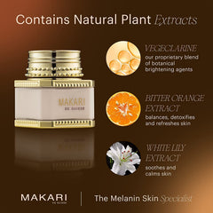 MAKARI Classic Day Radiance Face Cream dispensing view emphasizes easy morning use