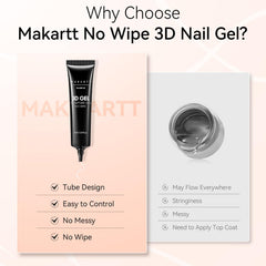 Makartt 3D gel nail art no-wipe formula reduces cleanup and speeds up design steps.