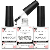 Makartt builder gel clear bottle for strong, natural-looking nails.