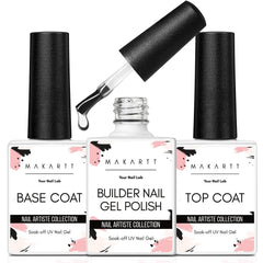 Makartt builder gel clear bottle for strong, natural-looking nails.