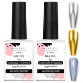 Makartt chrome top coat bottle closeup for reflective mirror finish on nails