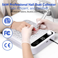 Makartt Larina LED display highlights adjustable suction for precise nail filing