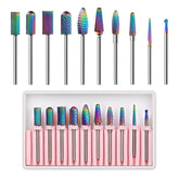 Makartt nail drill bits set 10pcs diamond tungsten carbide for durable acrylic and gel removal