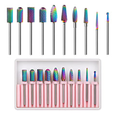 Makartt nail drill bits set 10pcs diamond tungsten carbide for durable acrylic and gel removal