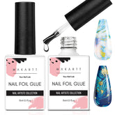 Makartt Nail Foil Glue Bottle 15ml front view enables precise foil transfers.