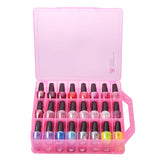 Makartt nail polish organizer front view shows pink transparent storage for easy color selection.