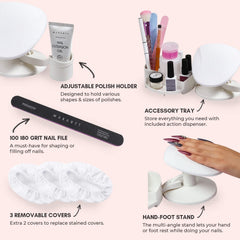 Makartt Nail Stand Polish Bottle Slots show organized bottle fitting for spill-free setup