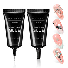 Makartt Rhinestone Glue with needle-tip for precise gem placement on nails.