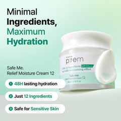 makep-rem Safe Me Relief Moisture Cream jar close-up highlights gentle, skin-friendly formula