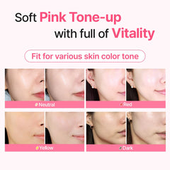Makeprem Mineral Sunscreen swatches on skin highlight pink tint and even coverage.