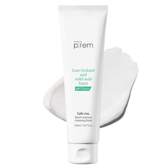 MAKEP:REM Safe Me. Foam bottle shows gentle cleanser for sensitive skin.