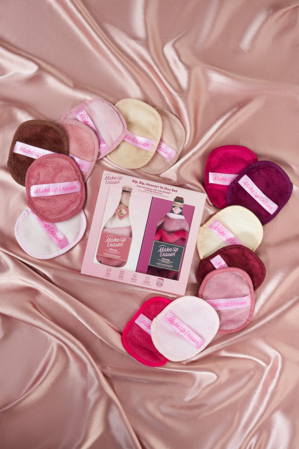 MakeUp Eraser 14-Day Gift Set packaging shows reusable water-activated makeup removal.