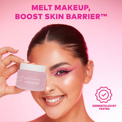 MakeUp Eraser Cloud Cleanse Balm on hand illustrates balm-to-oil transition for easy cleansing
