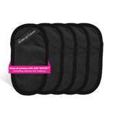 MakeUp Eraser Mini PRO 5-pack packaging demonstrates easy water-only makeup removal.