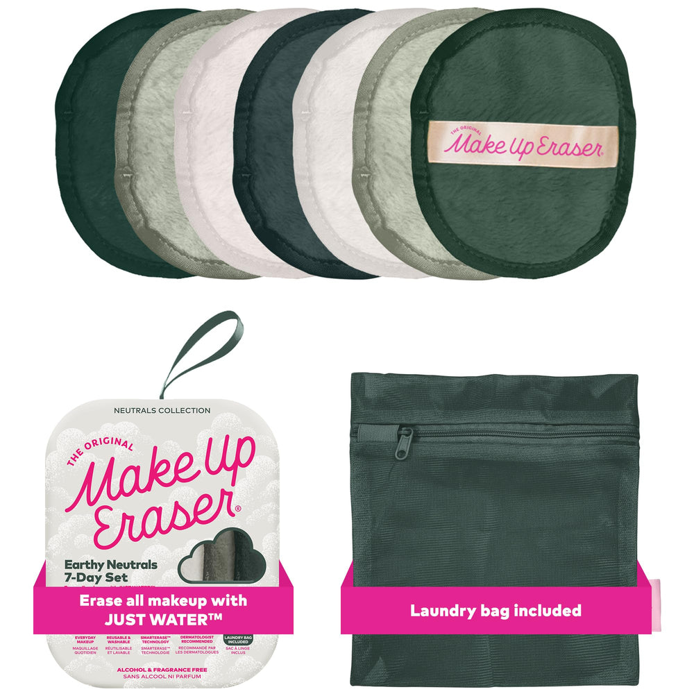 MakeUp Eraser Original seven-day set package shows eco-friendly, water-only makeup removal routine.