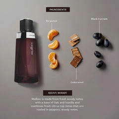 Malbec citrus top notes introduce fresh energy ideal for daytime wear.