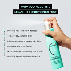 Malibu C heat protective spray highlights thermal protection during styling sessions.