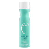 Malibu C Un-Do-Goo bottle anti-residue demonstrates buildup removal for shinier hair.