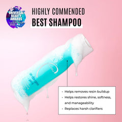 Malibu C Un-Do-Goo shampoo-lather highlights sulfate-free cleansing for refreshing, clean hair.