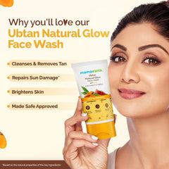 Mamaearth Ubtan De Tan Face Wash foaming lather for a refreshing cleanse.
