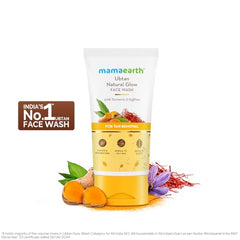 Mamaearth Ubtan De Tan Face Wash front view highlights brand and design.