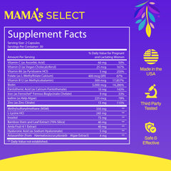 Mama's Select capsules daily dose on hand ready for consistent postpartum nourishment