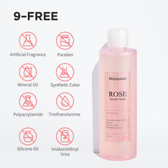 Mamonde Rose Water Toner vegan label signaling a gentle, plant-based formula.