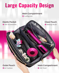 Mancro hair tools travel bag heat-resistant mat protects surfaces during tool use.