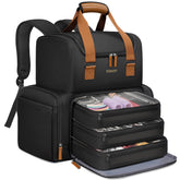 Mancro hairstylist travel bag top compartment with heat-resistant lining for safe hot tool storage.