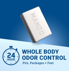 Mando Acidified Cleansing Bar side view shows moisturizing formula gentle for sensitive skin.