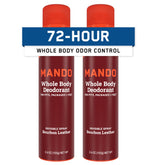 Mando Bourbon Leather deodorant pack of two cans for all-day odor control