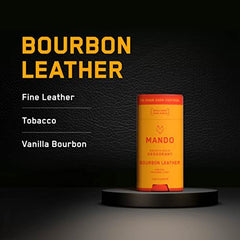 Mando Bourbon Leather deodorant tube dispense action for quick daily use